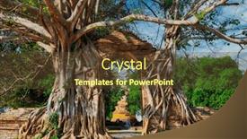  Presentation with ayutthaya - Slide set enhanced with old-temple-gate-tangled background and a tawny brown colored foreground