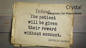  Presentation with reward - Presentation having islamic quran quotes indeed background and a coral colored foreground