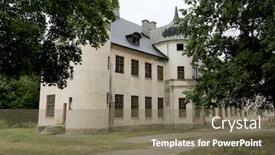  Presentation with hunting - Amazing slide deck having old-the-hunting-palace backdrop and a violet colored foreground