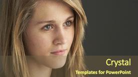  Presentation with girl teens - Presentation theme having old thinking - portrait of teenage girl background and a  colored foreground