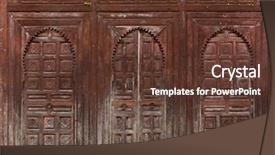  Presentation with fes - Beautiful slides featuring old three wooden doors backdrop and a tawny brown colored foreground