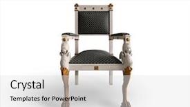  Presentation with king throne - Beautiful slide set featuring old throne chair on white backdrop and a light gray colored foreground
