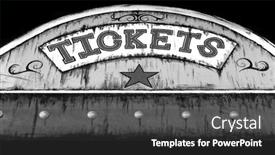  Presentation with circus - Slide deck featuring old-ticket-booth background and a dark gray colored foreground