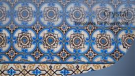  Presentation with ceramic tiles - Slide set with old-tiles-wall background and a seafoam green colored foreground