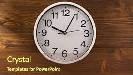  Presentation with clock - Cool new slides with old time - wall clock on wooden background backdrop and a tawny brown colored foreground