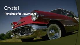  Presentation with old muscle car - Amazing PPT layouts having old-time-american-muscle-car backdrop and a tawny brown colored foreground