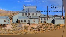  Presentation with mining - PPT layouts having old time mining - panoramic view of ghost town background and a  colored foreground