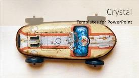  Presentation with old car - Amazing PPT theme having old-tin-toy-car backdrop and a lemonade colored foreground