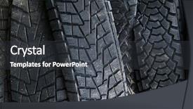  Presentation with tire - PPT layouts having old tires side by side background and a dark gray colored foreground
