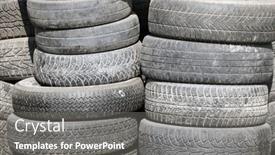  Presentation with tires - Slides enhanced with old-tires-stacked background and a gray colored foreground