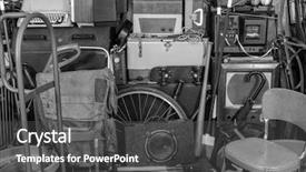  Presentation with old music - Presentation theme enhanced with old tools gardening music background and a dark gray colored foreground