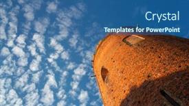  Presentation with tower - Cool new PPT layouts with old-tower-of-kamyenyets-belarus backdrop and a ocean colored foreground