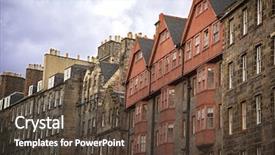  Presentation with royal - PPT theme with old town - historic architecture of the royal background and a tawny brown colored foreground