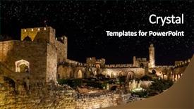  Presentation with jerusalem - Amazing presentation design having old town - jerusalem at night backdrop and a black colored foreground