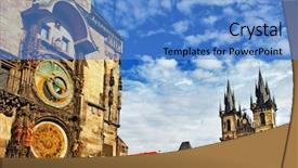  Presentation with prague - PPT layouts enhanced with close up on car lights background and a ocean colored foreground