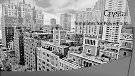  Presentation with apartments - Amazing presentation theme having old town - traditional red brick apartments backdrop and a light gray colored foreground