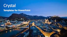  Presentation with salzburg - Audience pleasing presentation theme consisting of old town and hohensalzburg fortress backdrop and a cobalt blue colored foreground