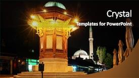  Presentation with bosnia old castle history - Colorful presentation enhanced with old town at night - bosnia backdrop and a  colored foreground