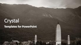  Presentation with ancient china - Slides enhanced with old town at sunset yunnan background and a dark gray colored foreground