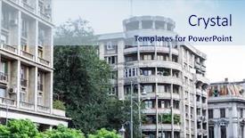  Presentation with antique - Audience pleasing slide deck consisting of old town bucharest romanian backdrop and a sky blue colored foreground