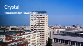  Presentation with history - Audience pleasing theme consisting of old town bucharest romanian backdrop and a teal colored foreground