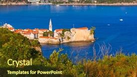  Presentation with architecture old - Colorful presentation theme enhanced with old town in budva montenegro backdrop and a tawny brown colored foreground