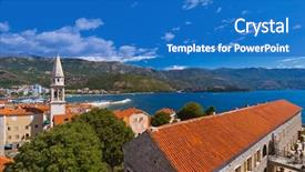  Presentation with old hawaii - Audience pleasing PPT theme consisting of old town in budva montenegro backdrop and a teal colored foreground