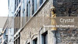  Presentation with old buildings - Presentation theme having old-town-buildings-in-aachen background and a gray colored foreground