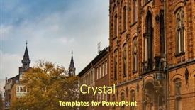  Presentation with old buildings - PPT theme featuring old-town-buildings-in-aachen background and a tawny brown colored foreground