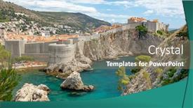  Presentation with dubrovnik - Presentation theme with old-town-dubrovnik-medieval-unesco background and a coral colored foreground