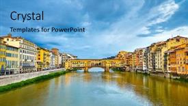  Presentation with tuscany - Amazing PPT layouts having old town famous touristic place backdrop and a light blue colored foreground