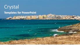  Presentation with old - Amazing slide deck having old-town-gallipoli-lecce-apulia backdrop and a teal colored foreground