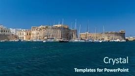  Presentation with old - Slide deck having old-town-gallipoli-lecce-apulia background and a ocean colored foreground