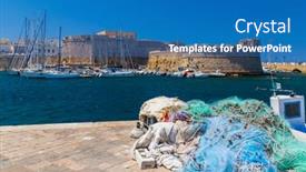  Presentation with old - Colorful slide deck enhanced with old-town-gallipoli-lecce-apulia backdrop and a teal colored foreground