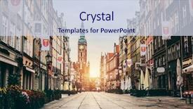  Presentation with poland - Cool new presentation design with old town in gdansk poland backdrop and a sky blue colored foreground