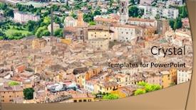  Presentation with old world maps - Amazing presentation theme having old town grasse provence france backdrop and a coral colored foreground