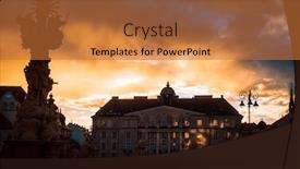  Presentation with town hall - Slide deck with old-town-hall-brno-czech background and a red colored foreground