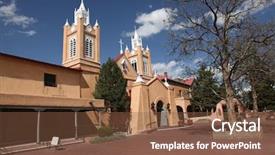  Presentation with albuquerque - Theme consisting of old town in albuquerque background and a tawny brown colored foreground