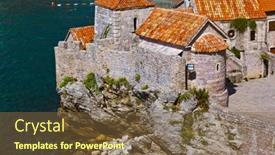  Presentation with architecture old - PPT theme having old-town-in-budva-montenegro background and a tawny brown colored foreground