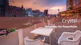  Presentation with river port - Presentation enhanced with old-town-in-gdansk background and a red colored foreground