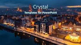  Presentation with dusk - Presentation having old-town-in-gdansk background and a  colored foreground