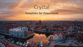  Presentation with poland - Slides featuring old-town-in-gdansk background and a coral colored foreground