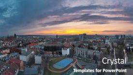  Presentation with poland - Presentation with old-town-in-gdansk background and a dark gray colored foreground