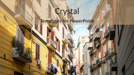  Presentation with old soho street - Audience pleasing slides consisting of old town in naples city backdrop and a coral colored foreground