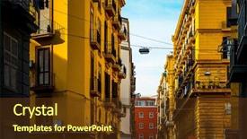  Presentation with city street - PPT layouts with old town in naples city background and a tawny brown colored foreground