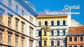  Presentation with old soho street - Cool new presentation theme with old town in naples city backdrop and a teal colored foreground