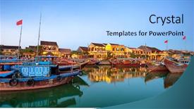  Presentation with vietnam - Cool new presentation with old town in vietnam backdrop and a light blue colored foreground