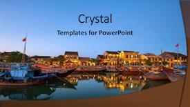  Presentation with vietnam - Cool new slide set with old town in vietnam backdrop and a light blue colored foreground