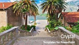  Presentation with kotor montenegro - Audience pleasing theme consisting of old town kotor montenegro backdrop and a coral colored foreground