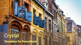  Presentation with antique france - Colorful slides enhanced with old town lille france backdrop and a tawny brown colored foreground